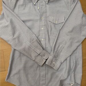 LL BEAN Men's Blue Checkered Shirt Large